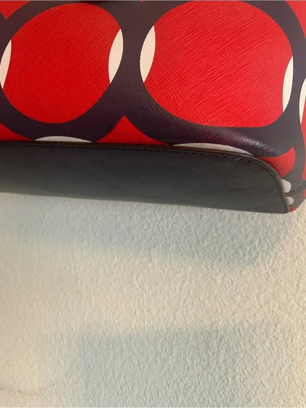 Michael Kors Red and Blue Circle-Print Tote with Gold MK Charm - Picture 8 of 16